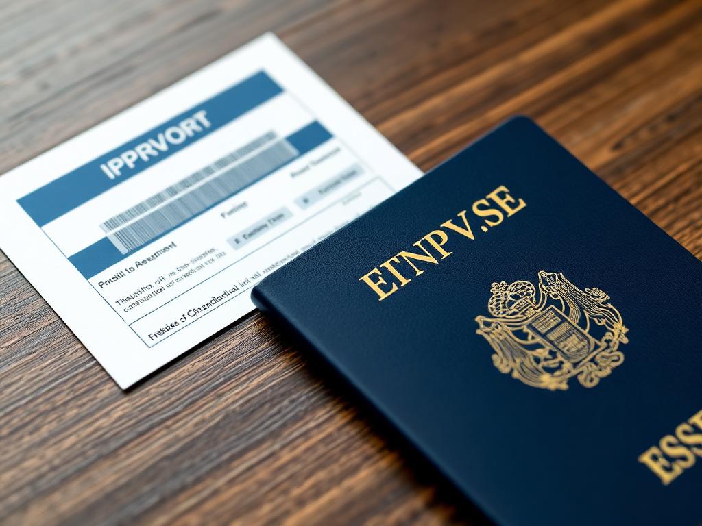 Approved UK ETA document with passport